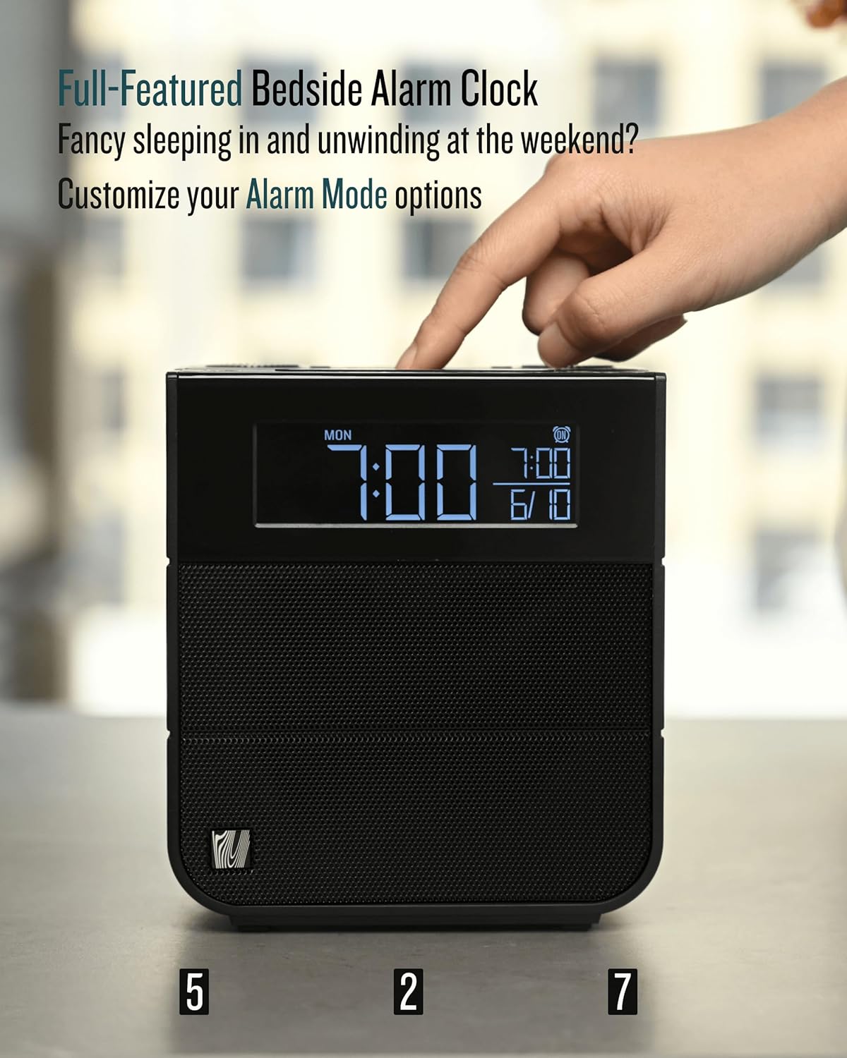 SOUNDFREAQ Sound Rise II Wireless Speaker & Alarm Clock Black, , large image number 2
