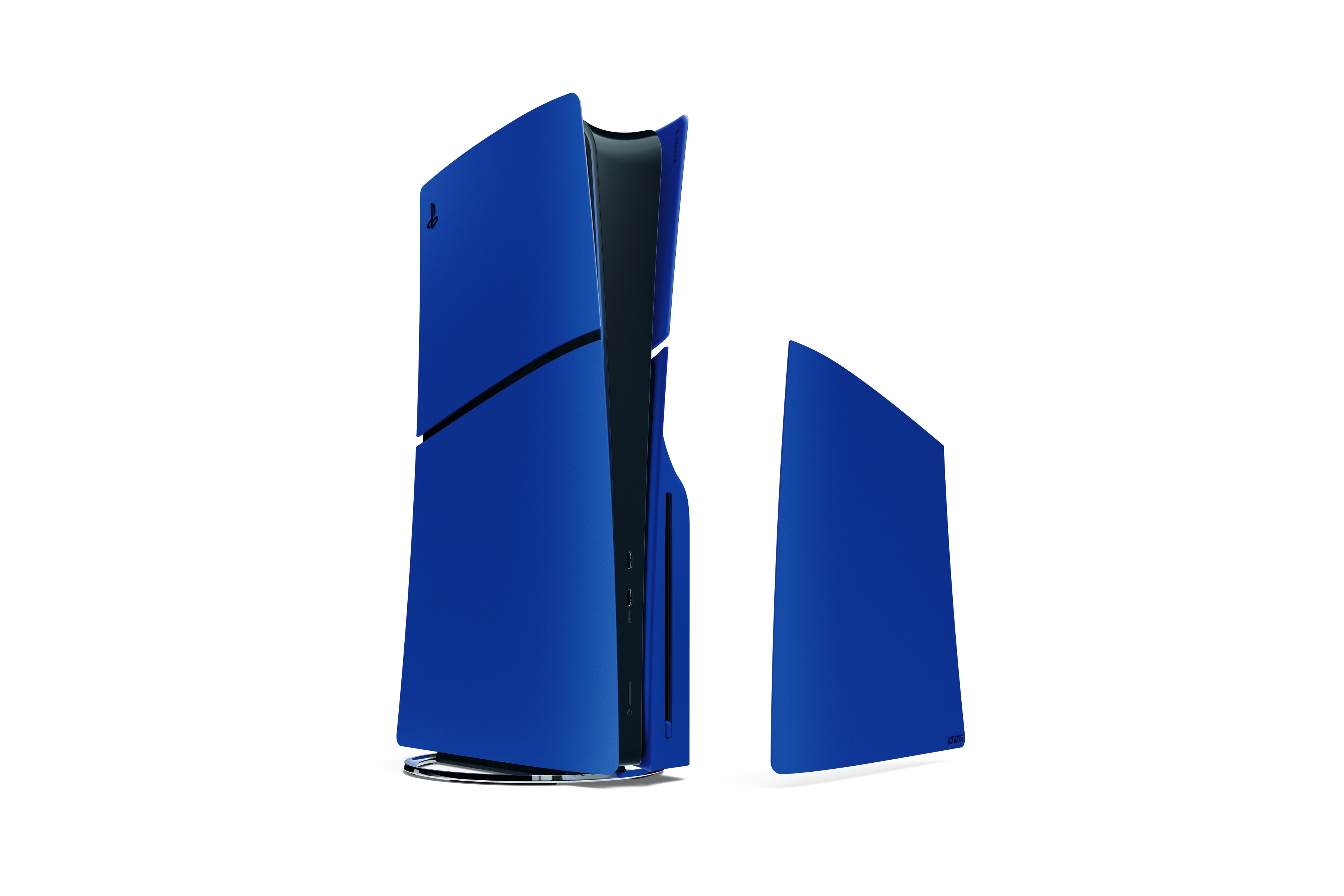 PlayStation®5 Slim Console Covers - Cobalt Blue, Cobalt Blue, large image number 1