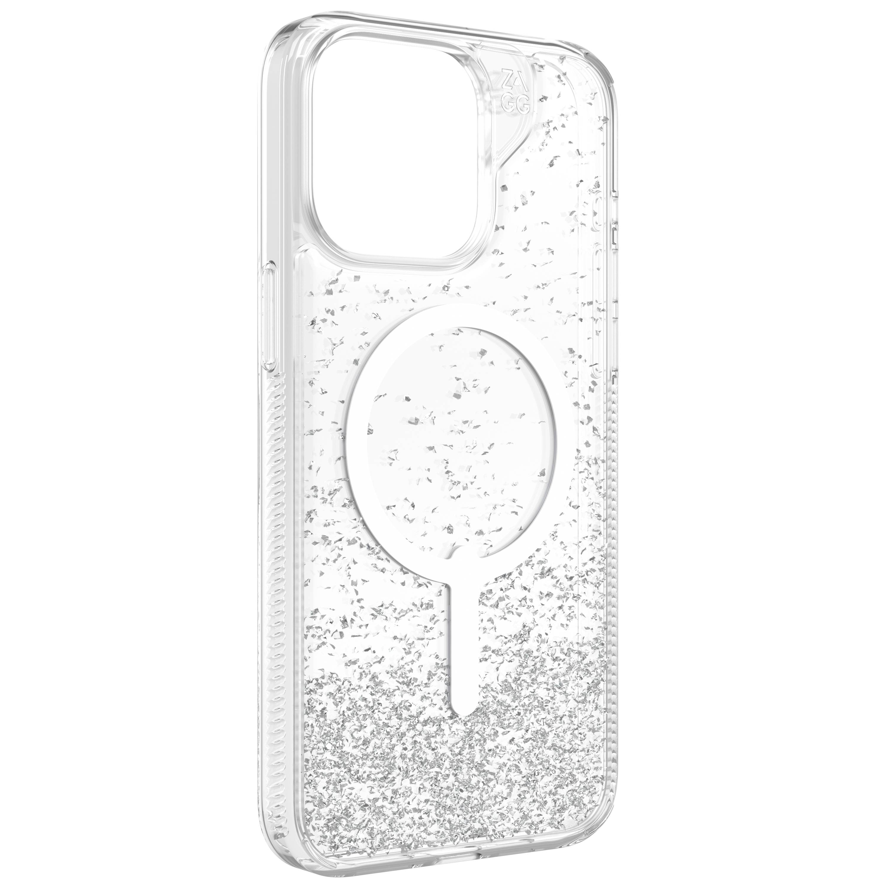 ZAGG Essential Glitter Snap Case (MagSafe) iPhone 15 Pro Max Silver Glitter Clear, , large image number 3