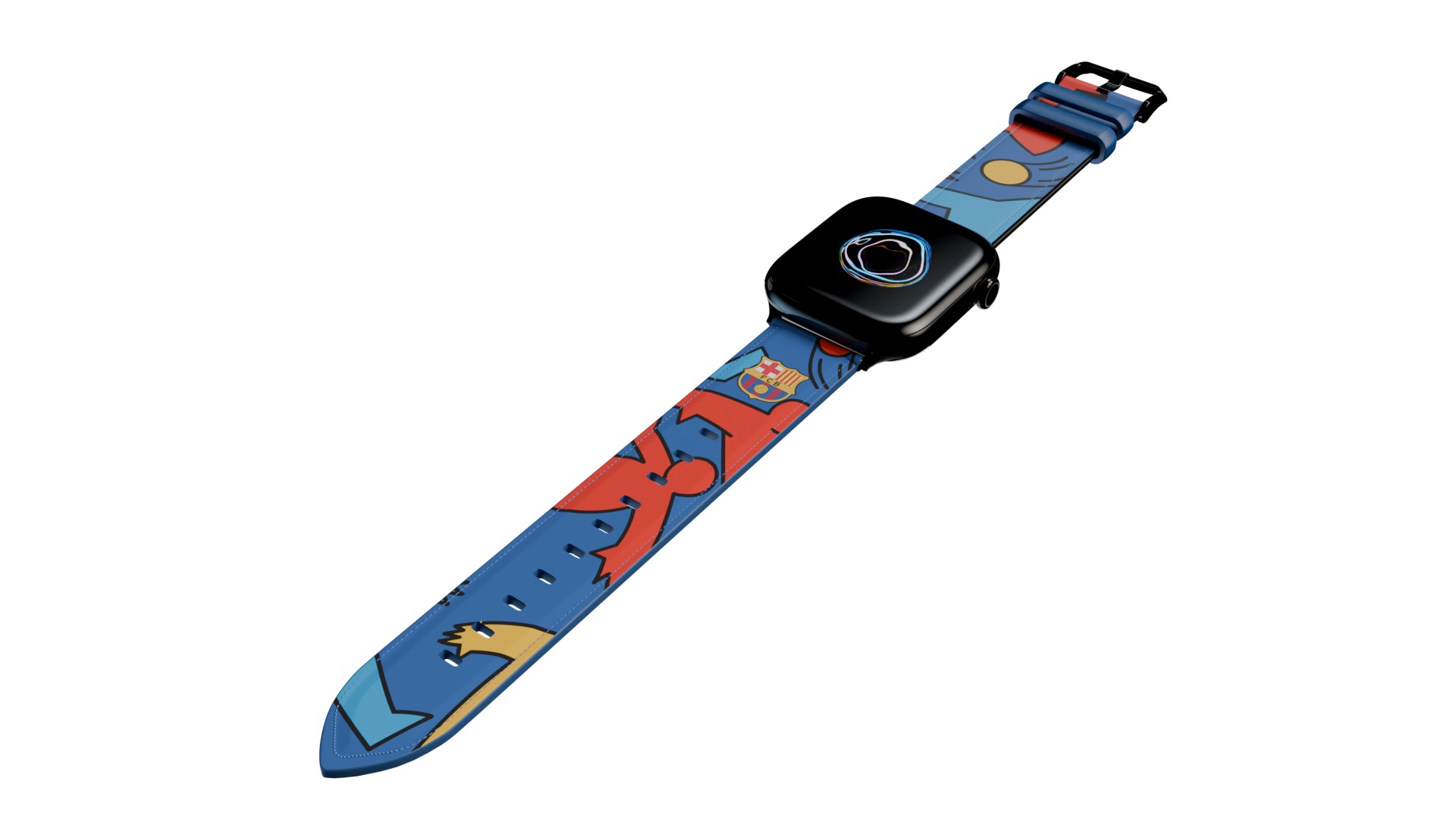 巴塞隆納足球俱樂部真皮錶帶Apple Watch 44/46mm (剪影紋), , small image number 0