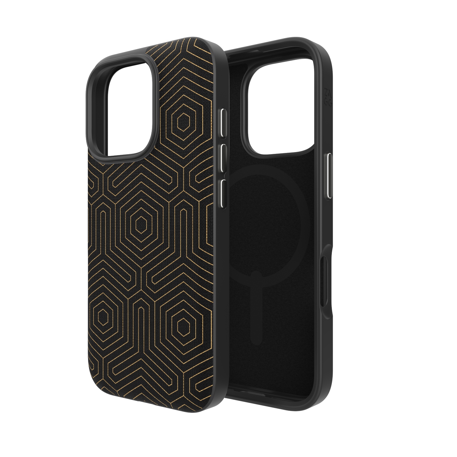 ZAGG London Snap (Graphene) iPhone 16 Pro Max Phone Case Black Hexagon