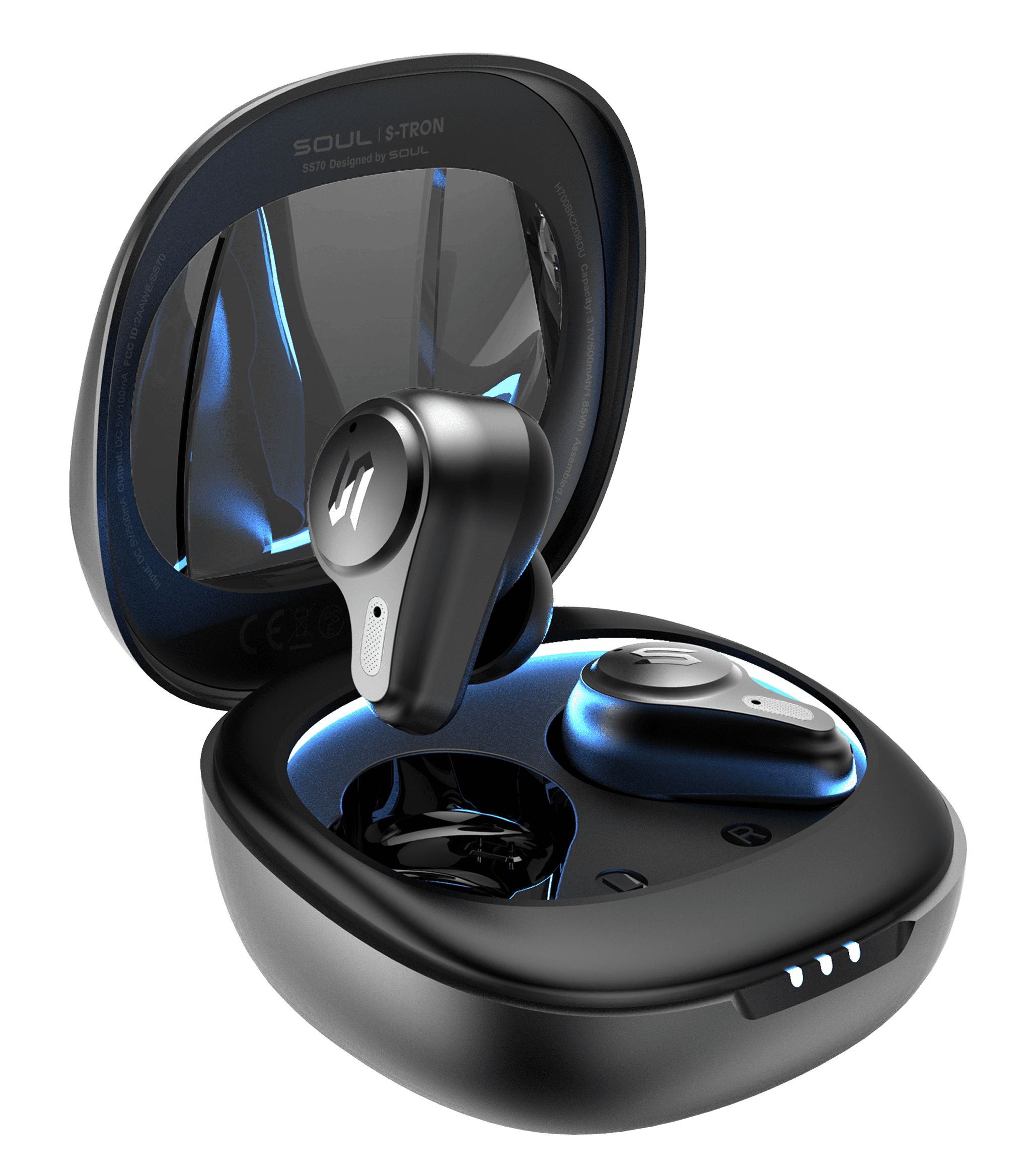 SOUL S-Tron True Wireless Earbuds with LED Light Ring (BLACK)