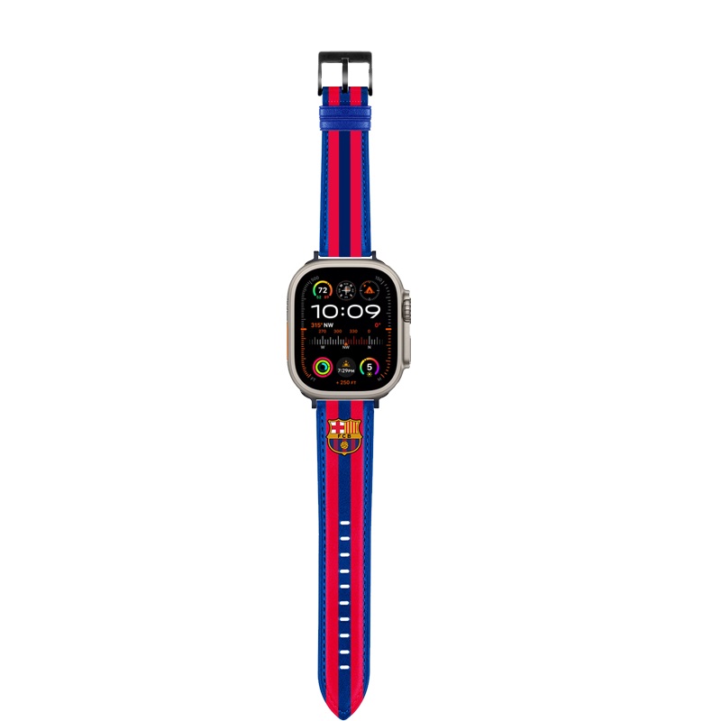 巴塞隆納足球俱樂部真皮錶帶Apple Watch  49mm (藍紅石榴紋), , small image number 0