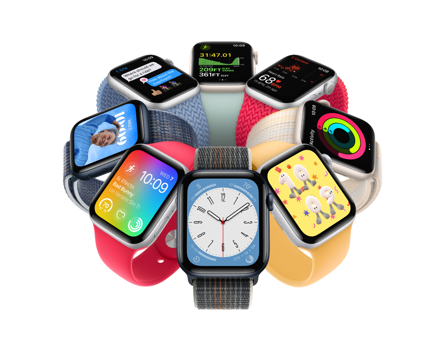 Apple Watch SE GPS 44mm鋁金屬錶殼配運動錶帶 (2022版本)