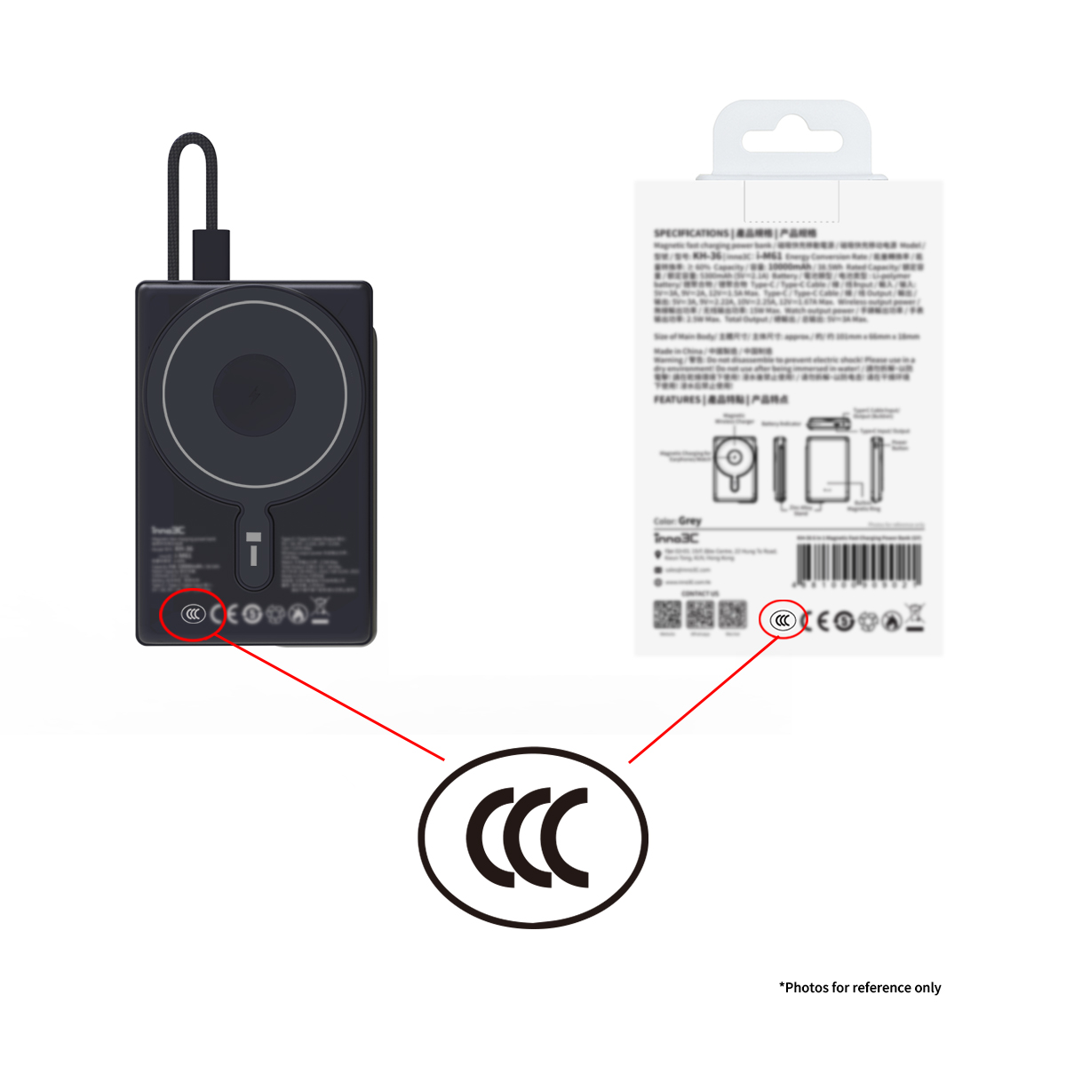 inno3C KH-36 6 in 1 Magnetic Fast Charging Power Bank 10000mAh (3C), , large image number 1