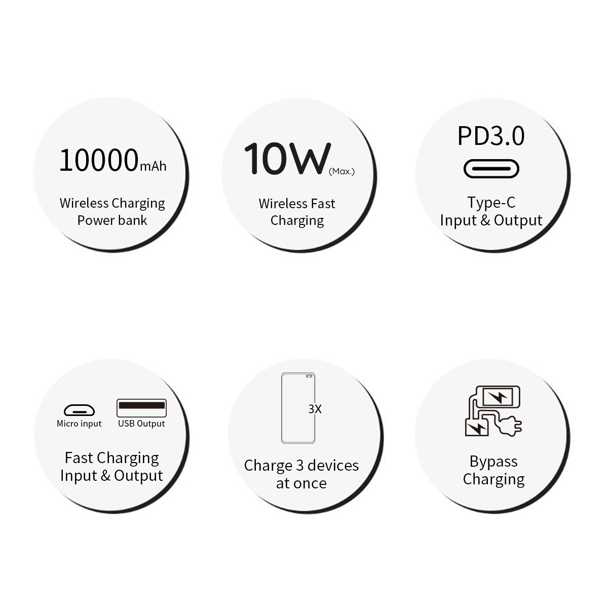inno3C i-PF10W Wireless Fast Charging PD3.0 Power Bank Grey, , large image number 4