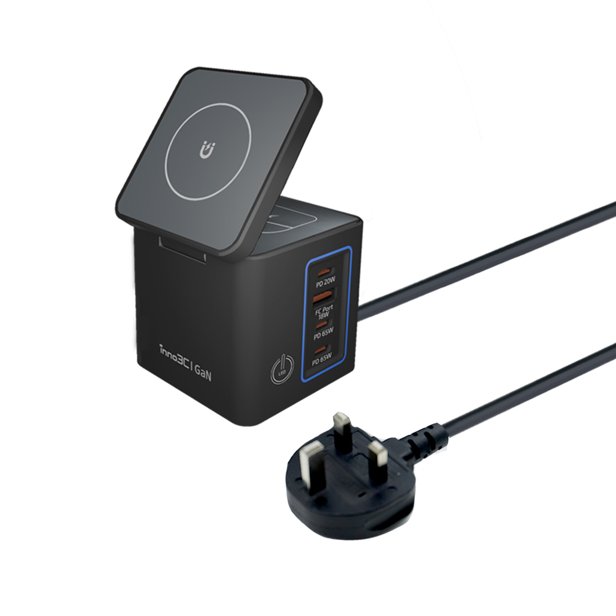 inno3C 105W Qi2 + GaN 六合一無線快速充電座 image number 4