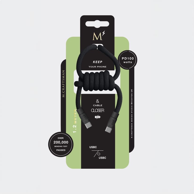 M.Craftsman M.Power Charging Cable PD 100W (USB C-C) - All Black