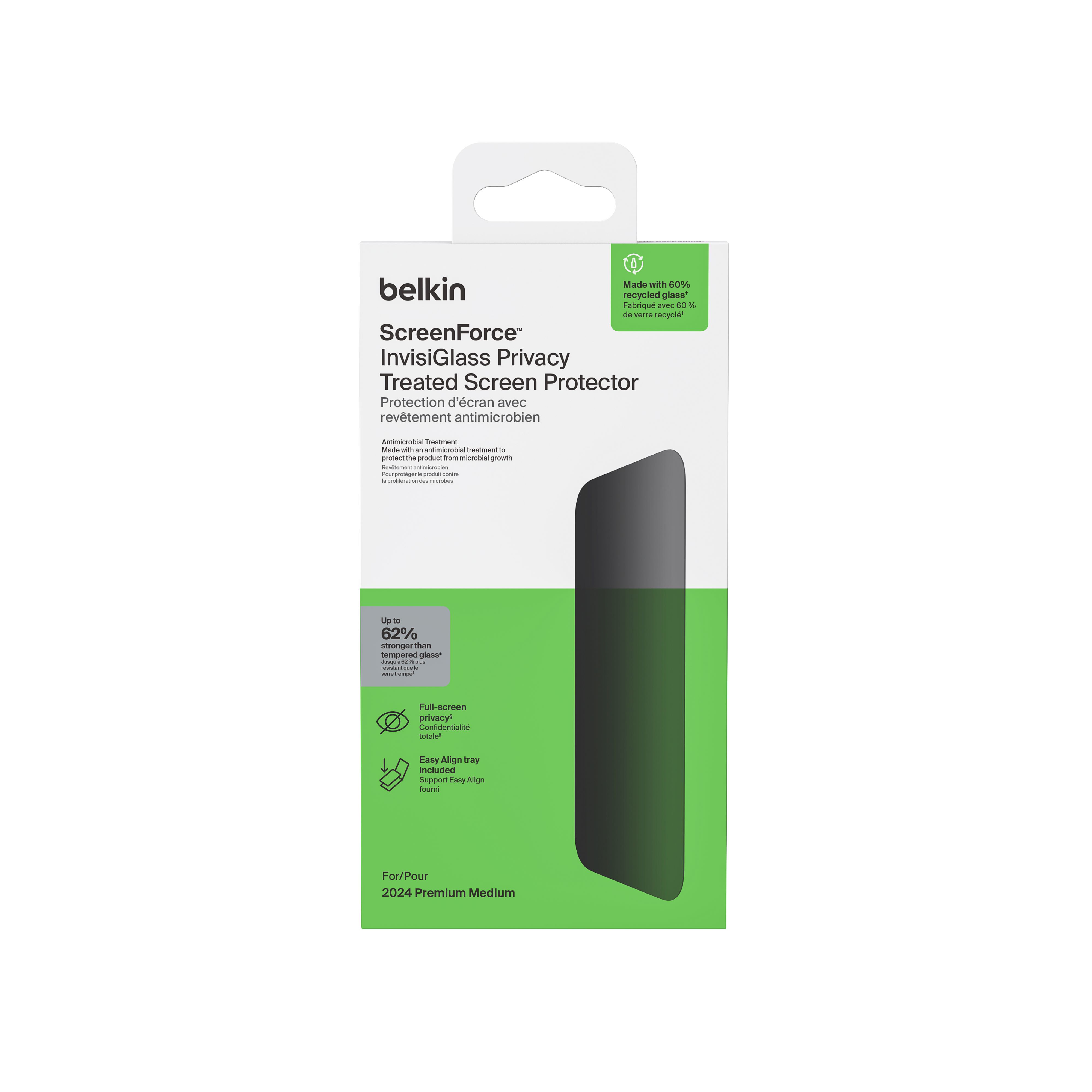 Belkin InvisiGlass Privacy Treated Screen Protector for iPhone 16, , small image number 0