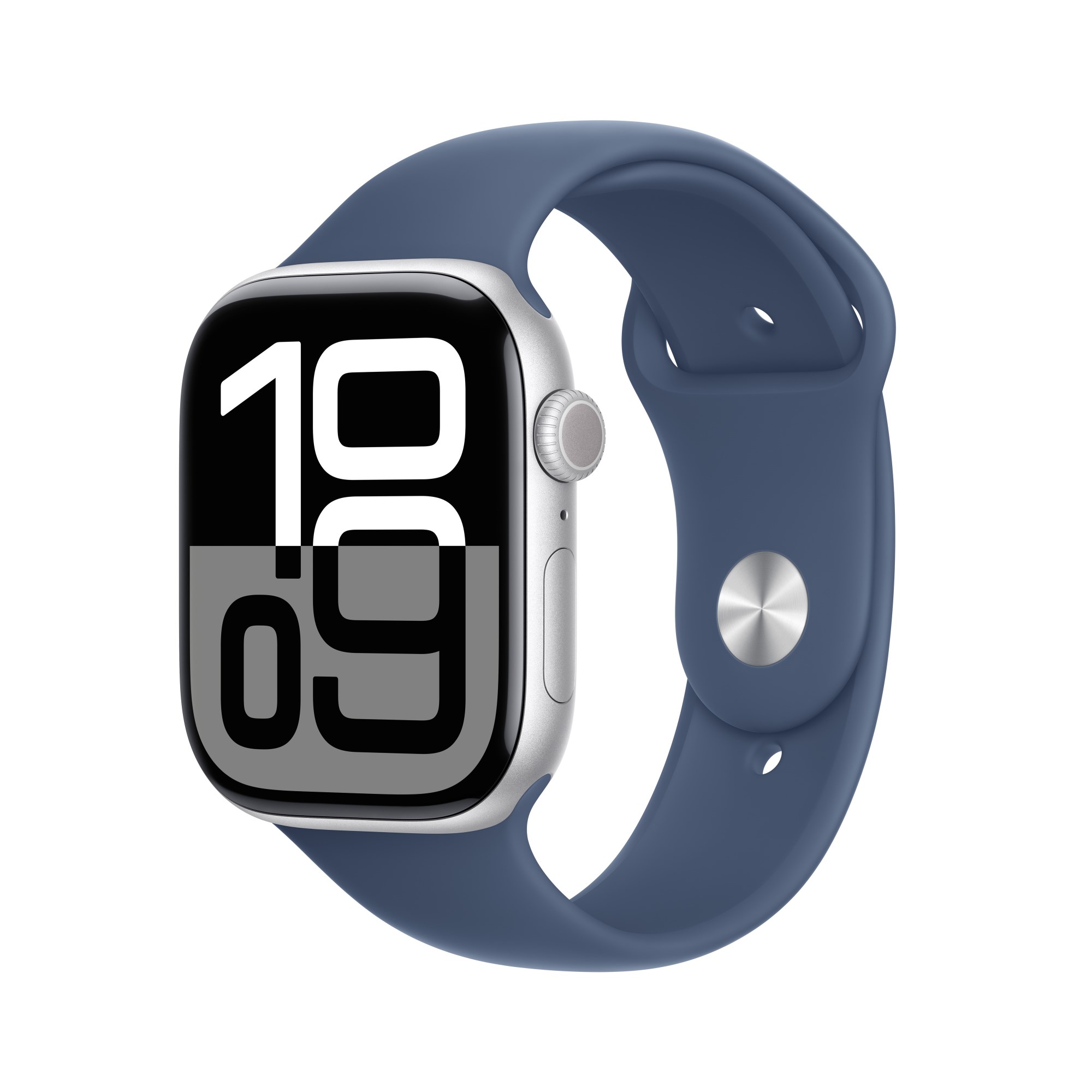 Apple Watch Series 10 GPS 46mm Silver Aluminium Case With Denim Sport Band - M/L, Silver Aluminium Case With Denim Sport Band - M/L, small image number 0