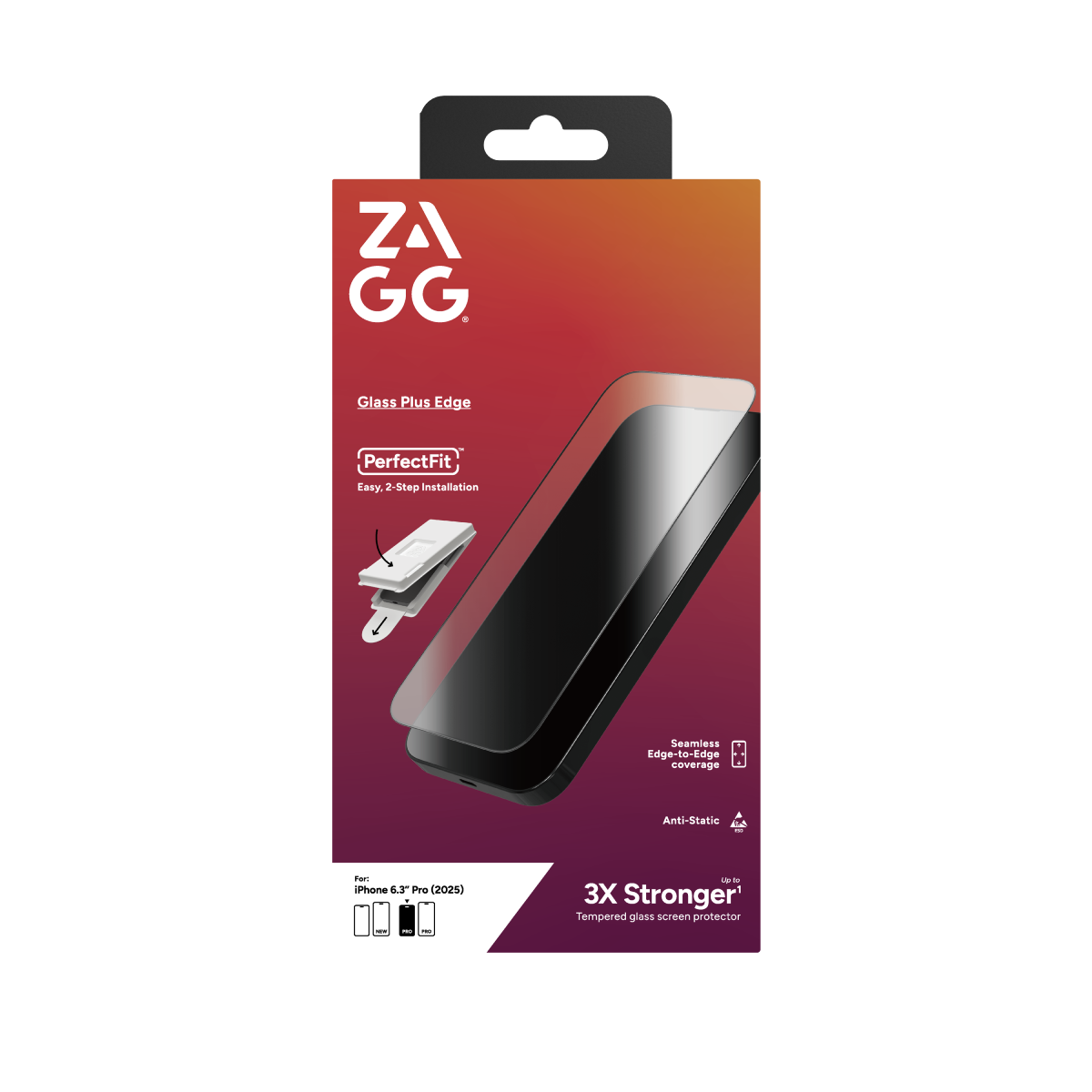 ZAGG Glass Plus Edge iPhone 17 Pro 無邊防眩光保護貼