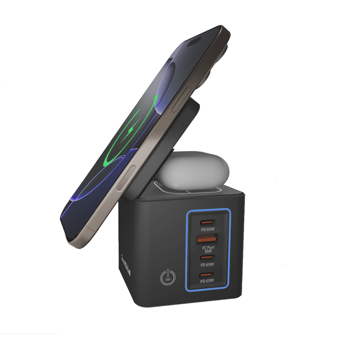 inno3C 105W Qi2 + GaN 六合一無線快速充電座 image number 3