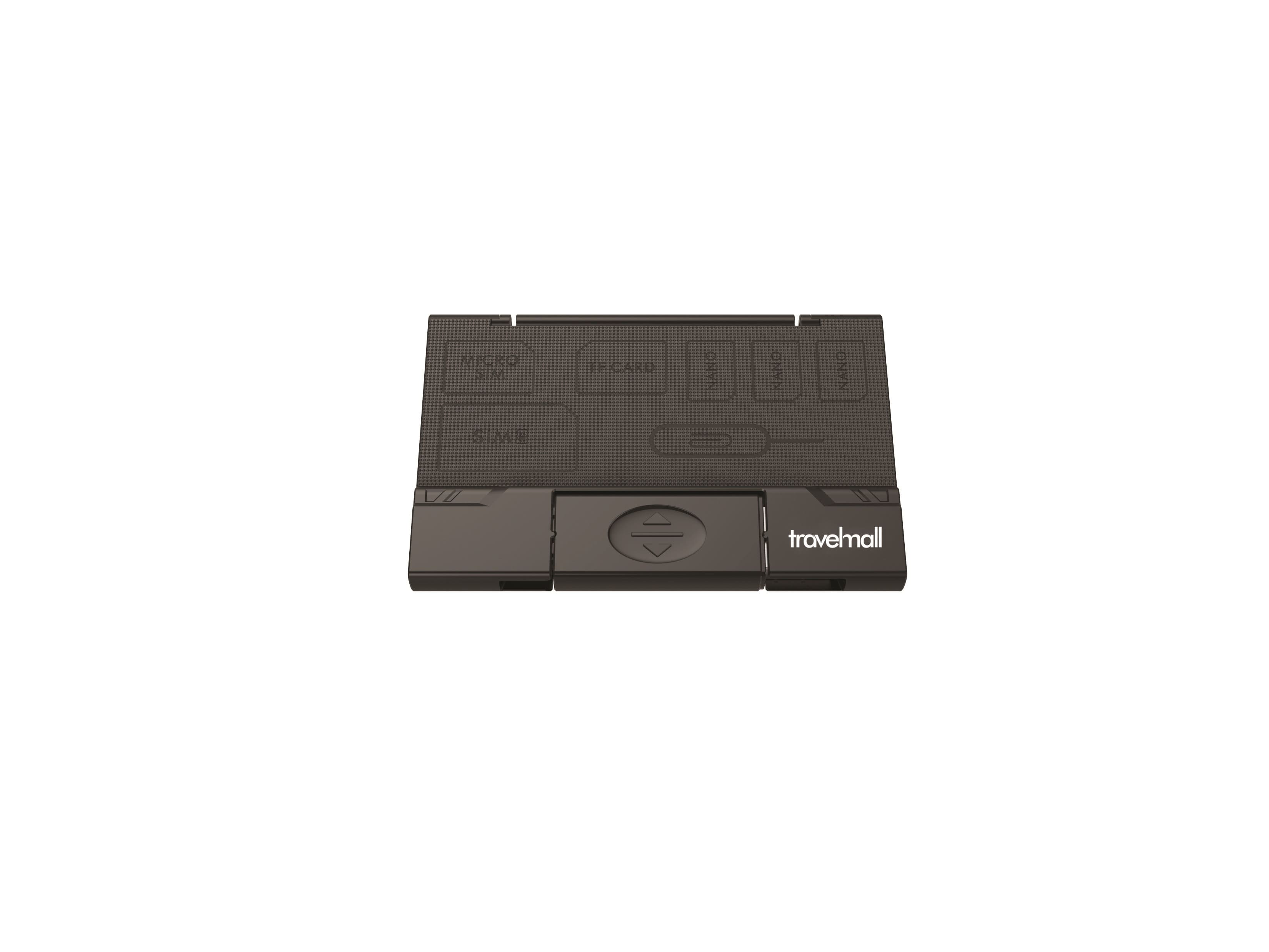 Travelmall Ultra-Slim Multi Storage Sim Card Orangizer with Type C OTG Card Reader (Black), , small image number 3