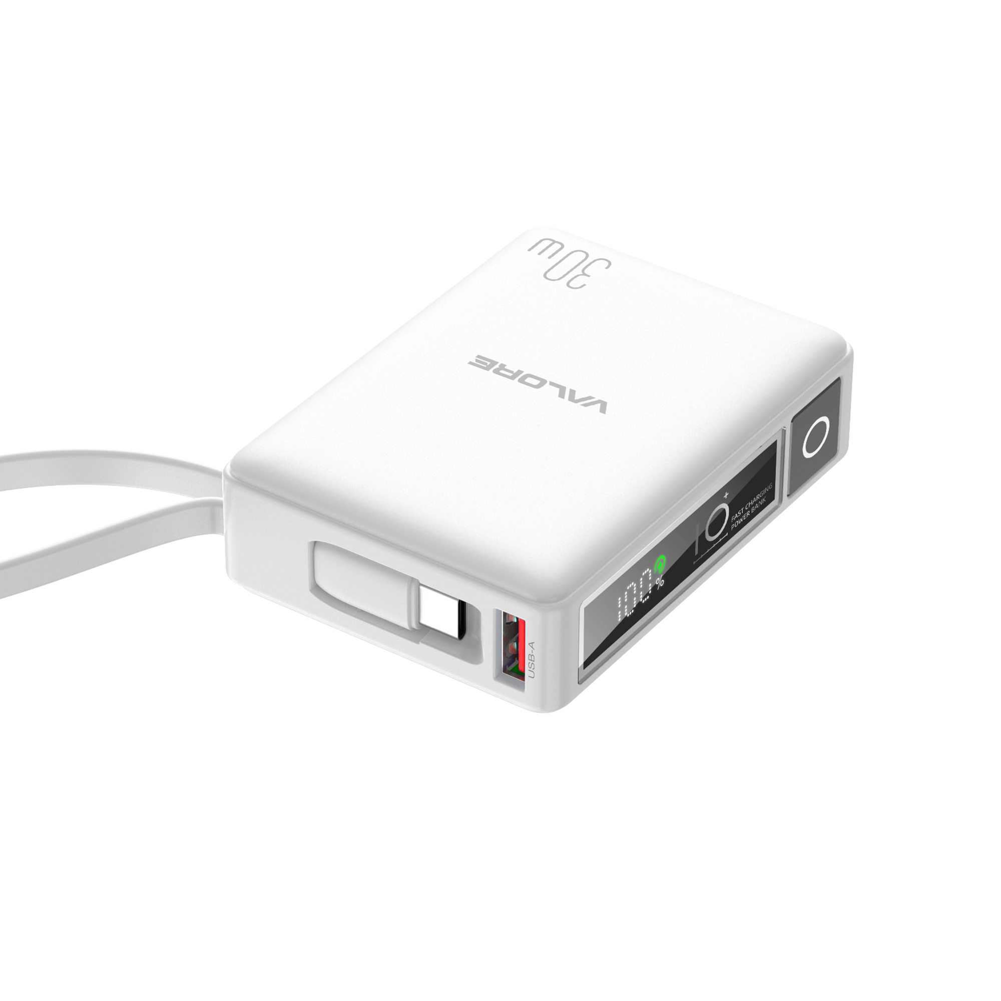 Valore PD34 PD30W 10000mAh Power Bank - White, , large image number 1
