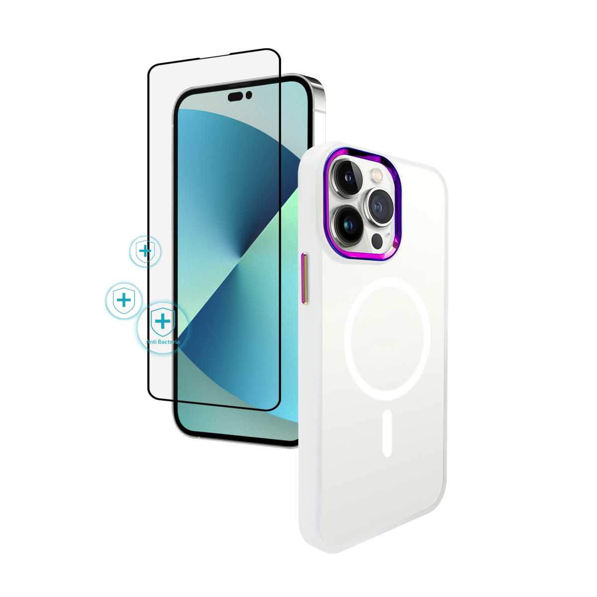 inno3C Accessories Set For iPhone 14 series (Transparent White)