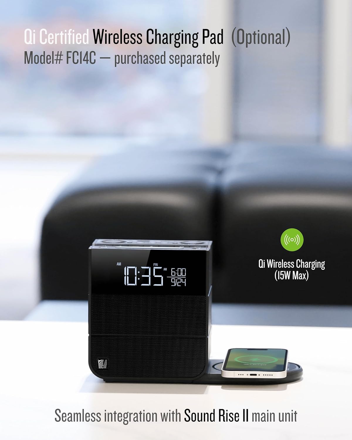SOUNDFREAQ Sound Rise II Wireless Speaker & Alarm Clock Black, , large image number 7