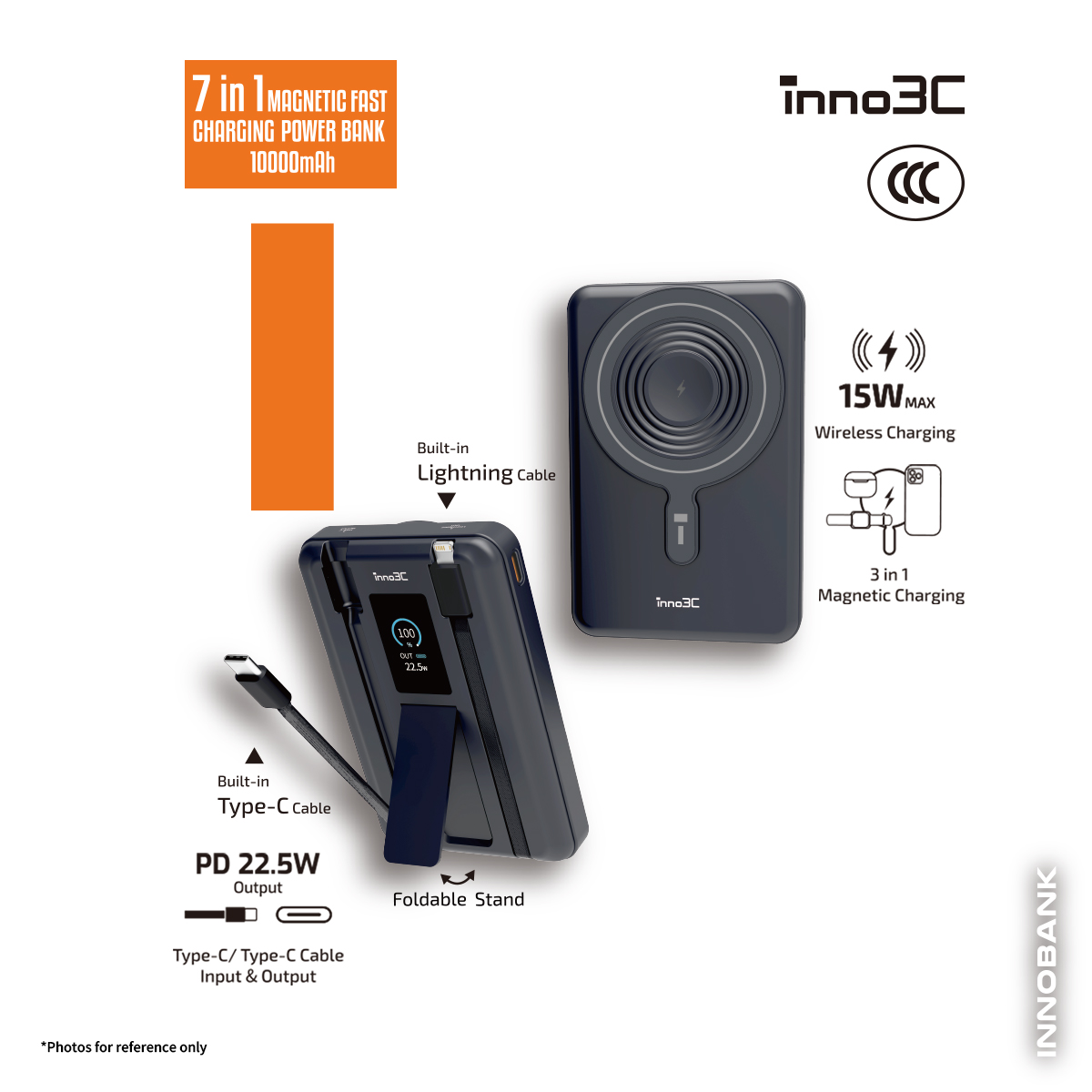 inno3C KH-99 7合1磁吸快充行動電源 10000mAh image number 0