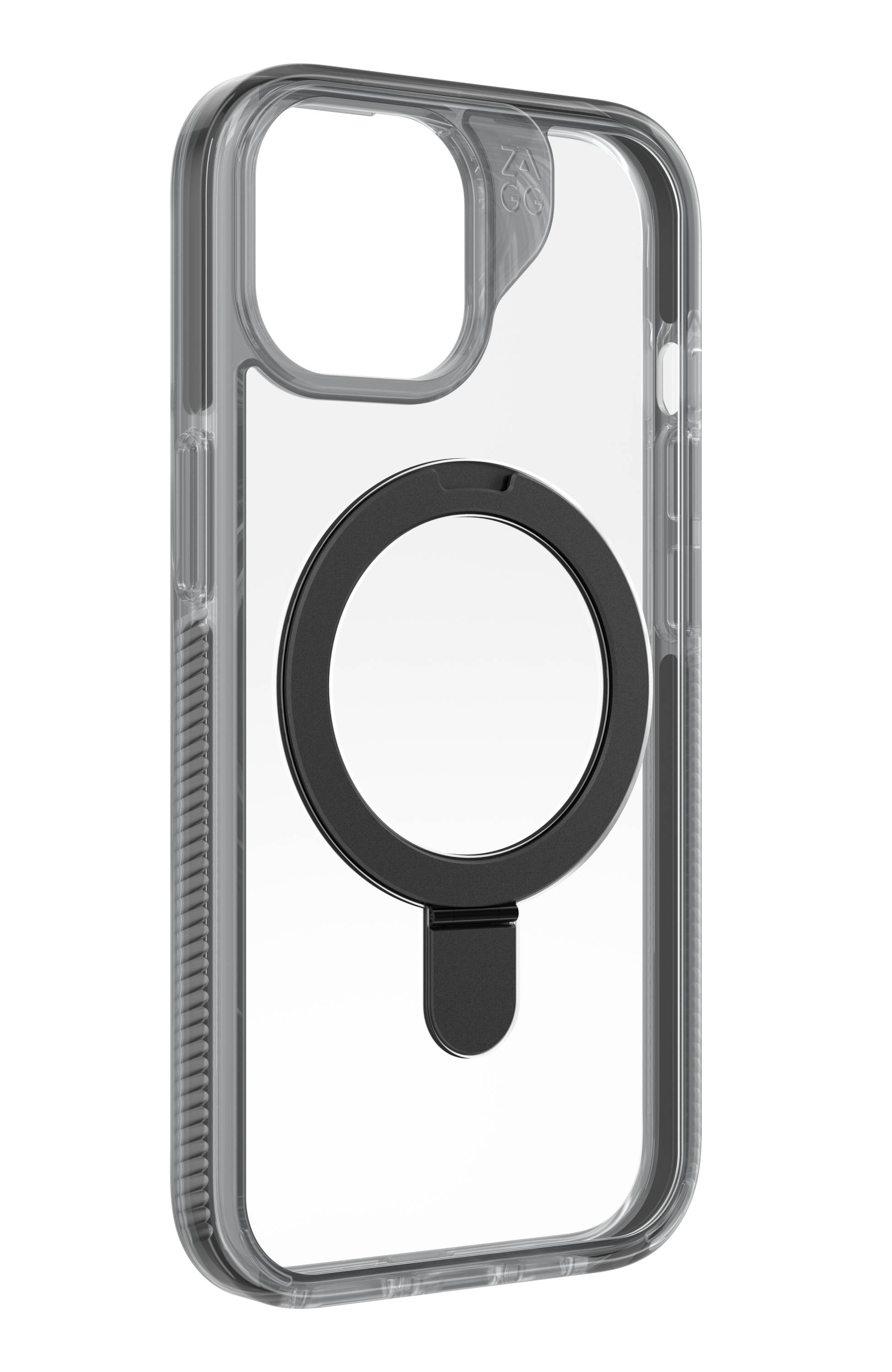 ZAGG Santa Cruz Snap Ring Stand (MagSafe) iPhone 15 Plus 透明黑邊 image number 3