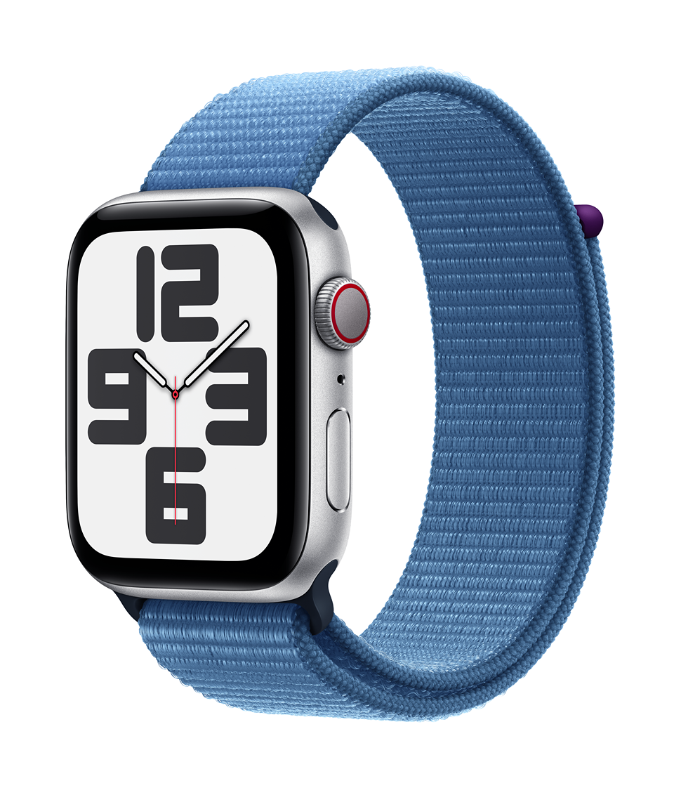 Apple Watch SE GPS + Cellular 44mm Silver Aluminium Case with Winter Blue Sport Loop (2nd Gen), Silver Aluminium Case with Winter Blue Sport Loop, small image number 0