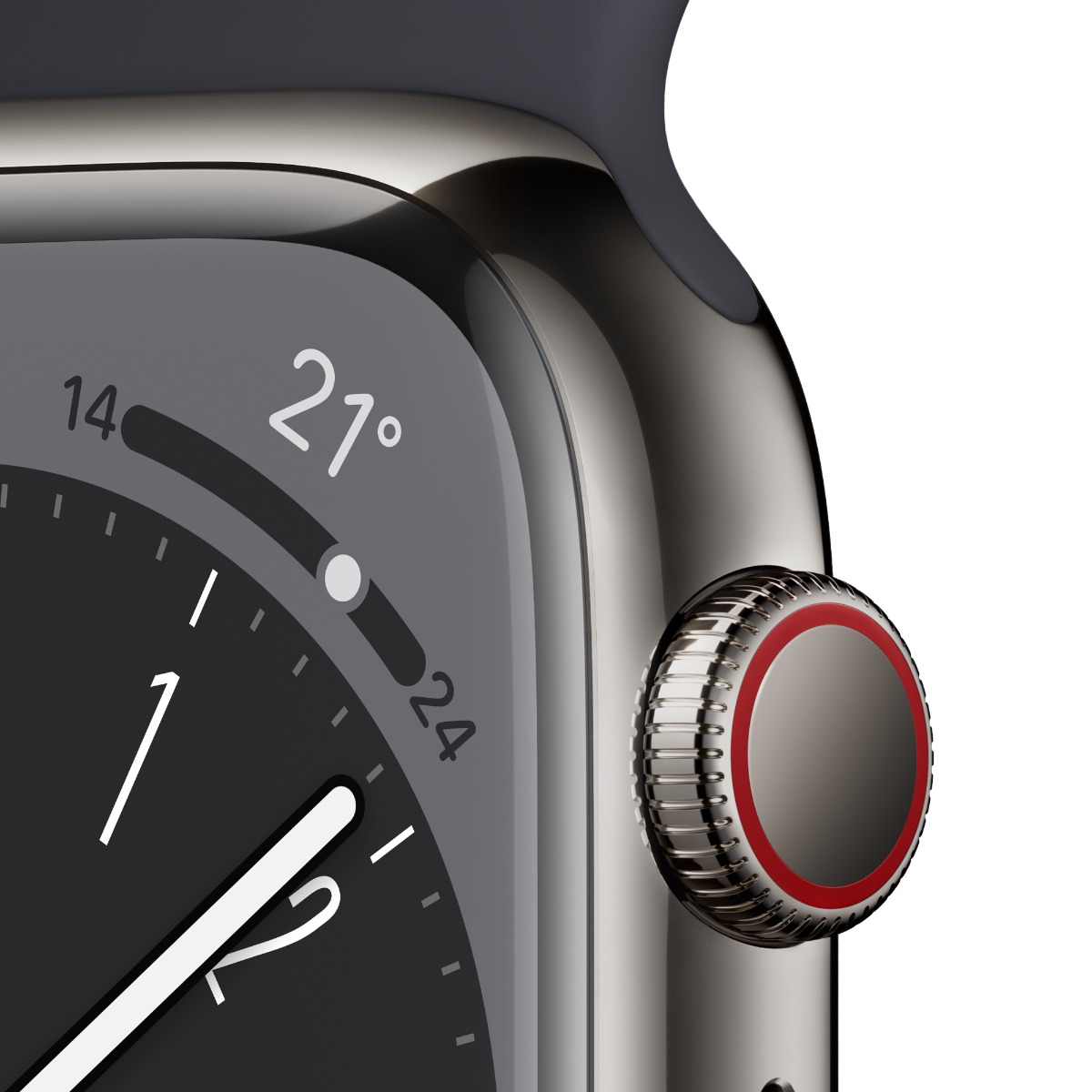 Apple Watch Series 8 GPS + 流動網絡 45mm石墨色不鏽鋼錶殼配午夜暗色運動錶帶 image number 2