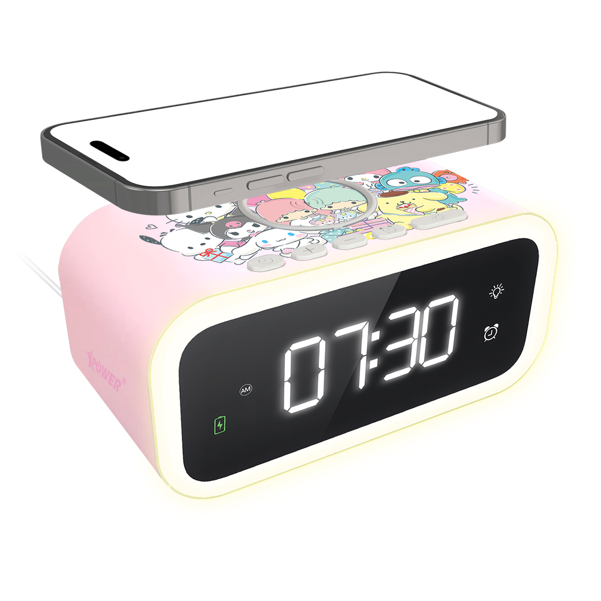 Xpower x Sanrio characters all in 1 15w wireless charging alarm clock with light (qic3)