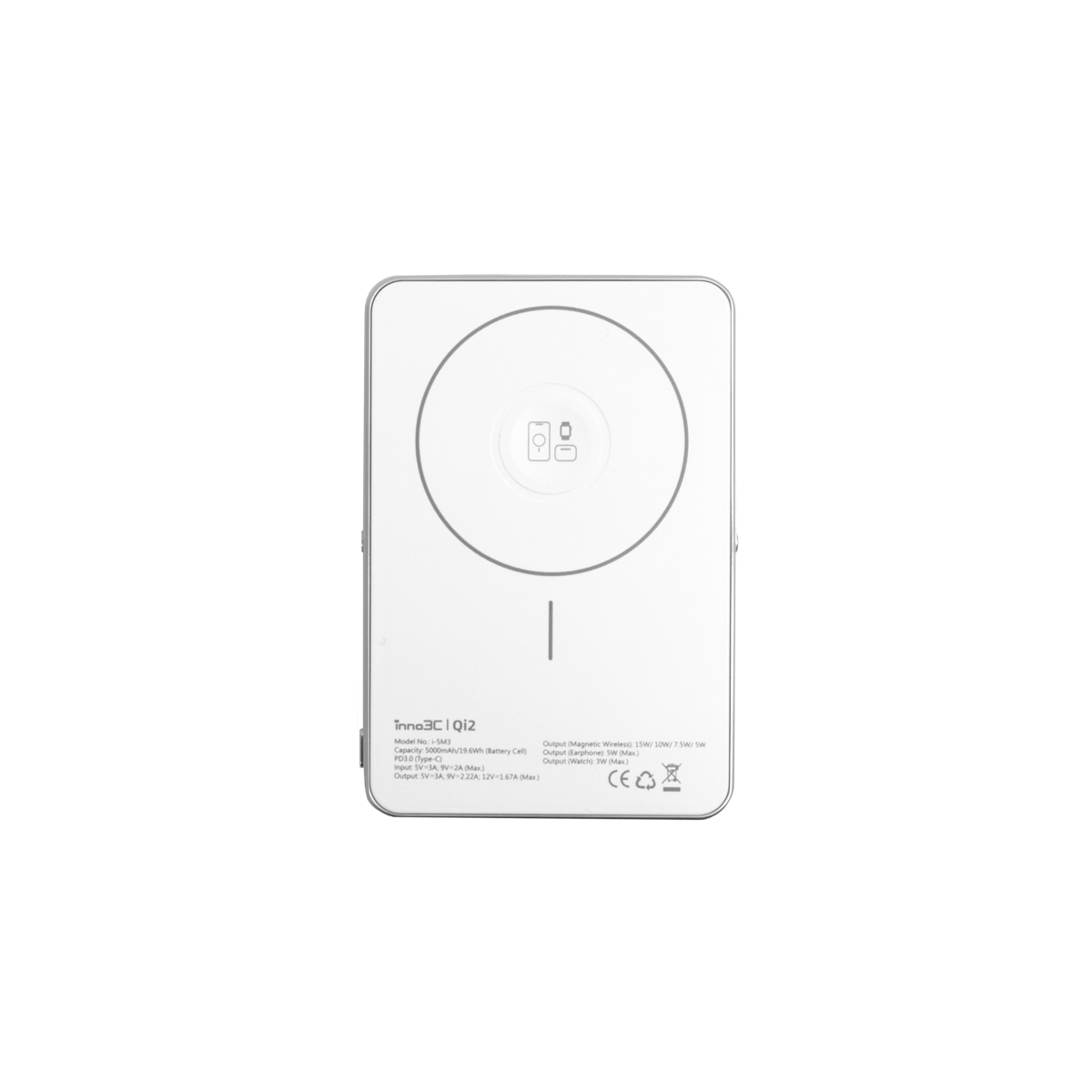 inno3C i-5M3 Qi2 超薄磁吸無線充移動電源帶支架(鏡面) image number 1