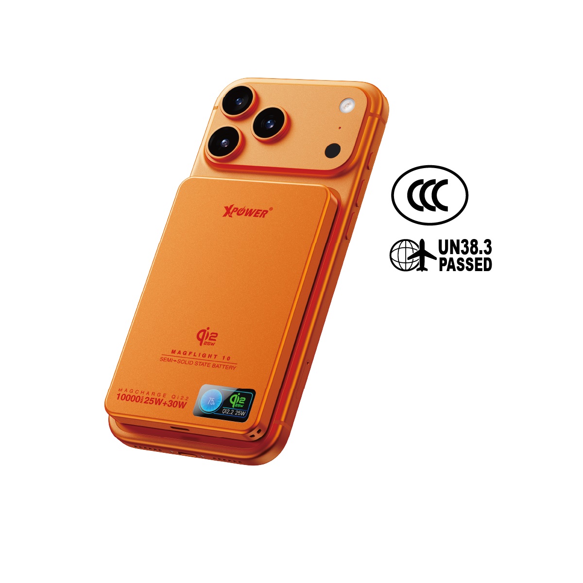 Xpower MagFlight5 M17 Semi-Solid State TFT Color Screen Display QI2 10000mAh Magnetic Power Bank