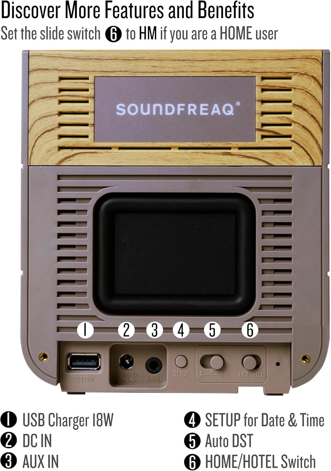 SOUNDFREAQ Sound Rise II 藍牙鬧鐘音箱 木質色 image number 7