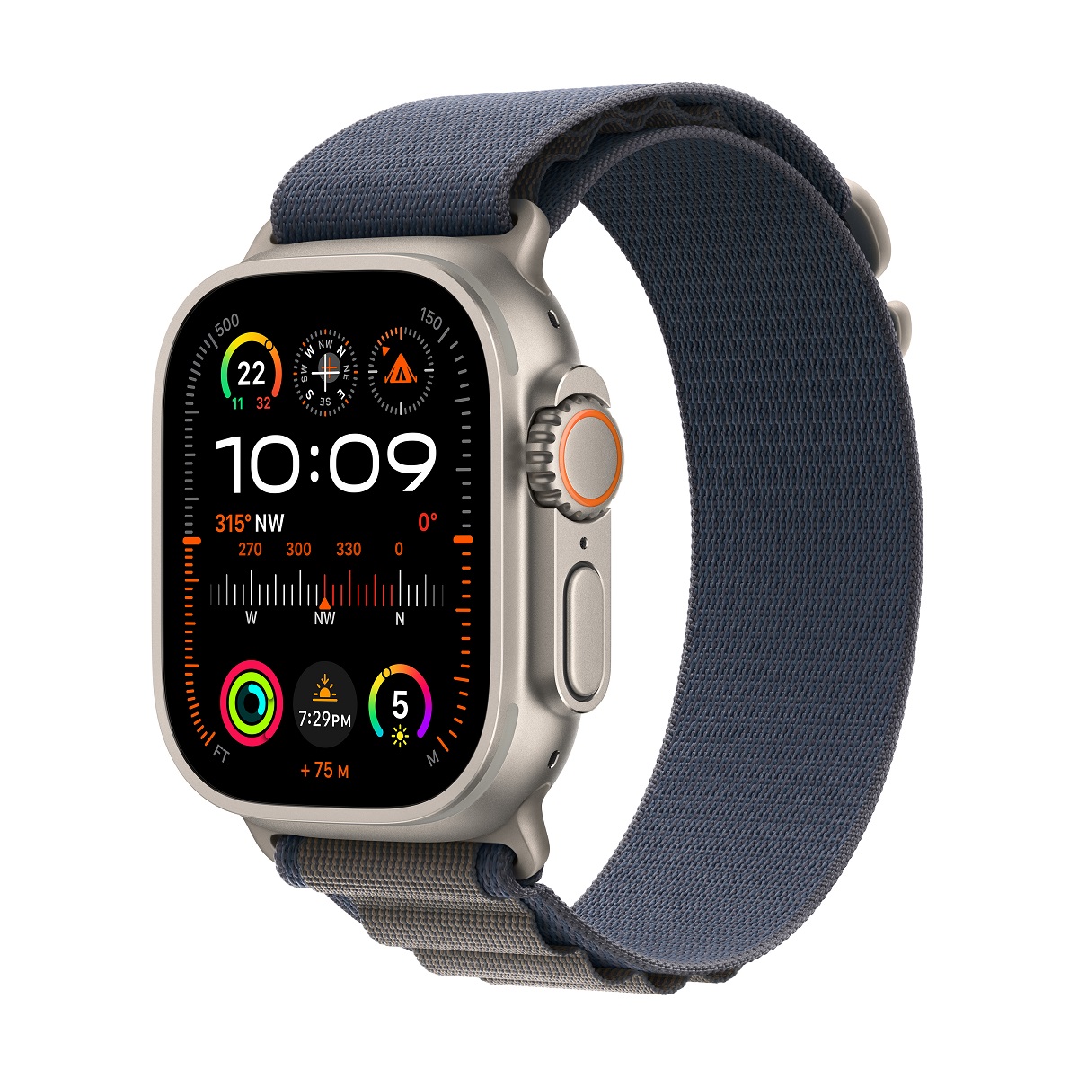 Apple Watch Ultra 2 GPS + 流動網絡, 49mm鈦金屬錶殼配登峰手環 (預計到貨日期：2023年10月4日至2023年10月13日)