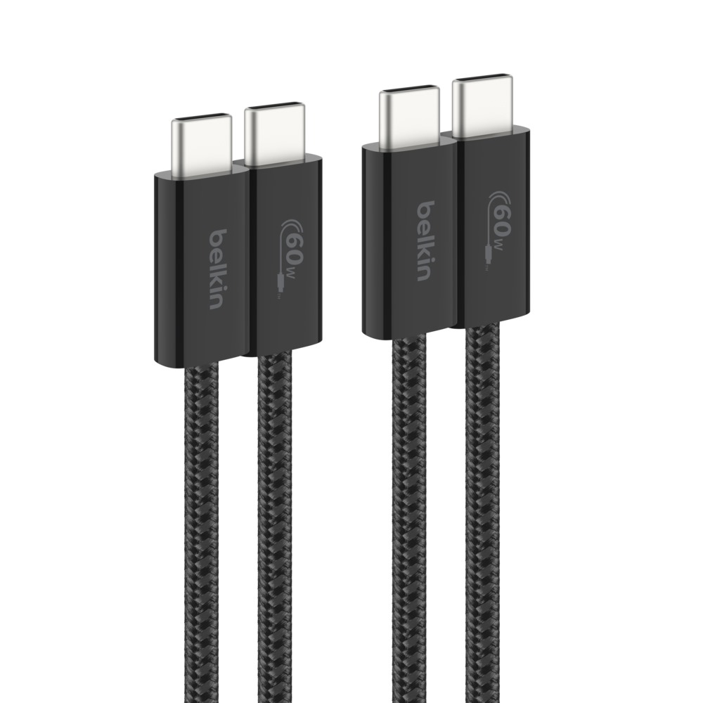 Belkin BoostCharge Braided USB-C to USB-C Cable(60W/1.5M/2 packs/White)