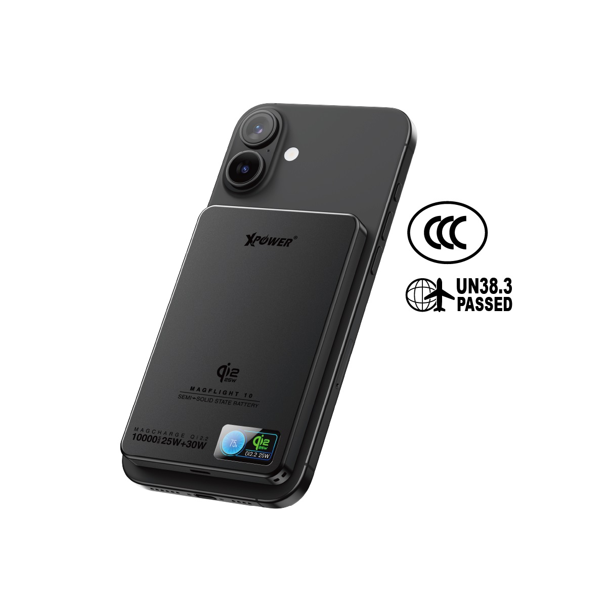 Xpower MagFlight5 M17 Semi-Solid State TFT Color Screen Display QI2 10000mAh Magnetic Power Bank, , large image number 1