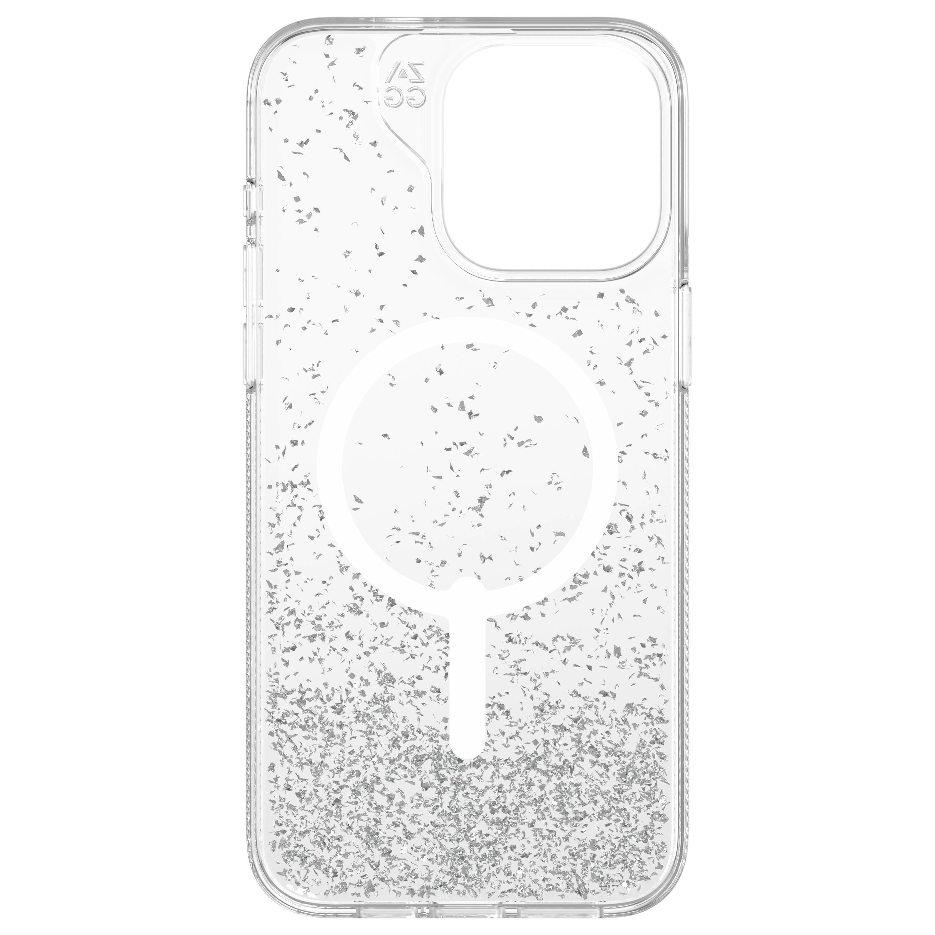 ZAGG Essential Glitter Snap Case (MagSafe) iPhone 15 Pro Max Silver Glitter Clear, , large image number 1