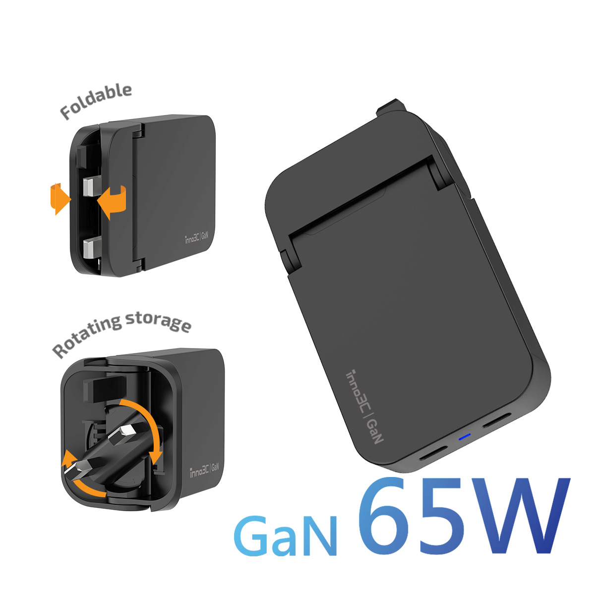 inno3C i-65UK Foldable 65W GaN Fast Charger, , large image number 0