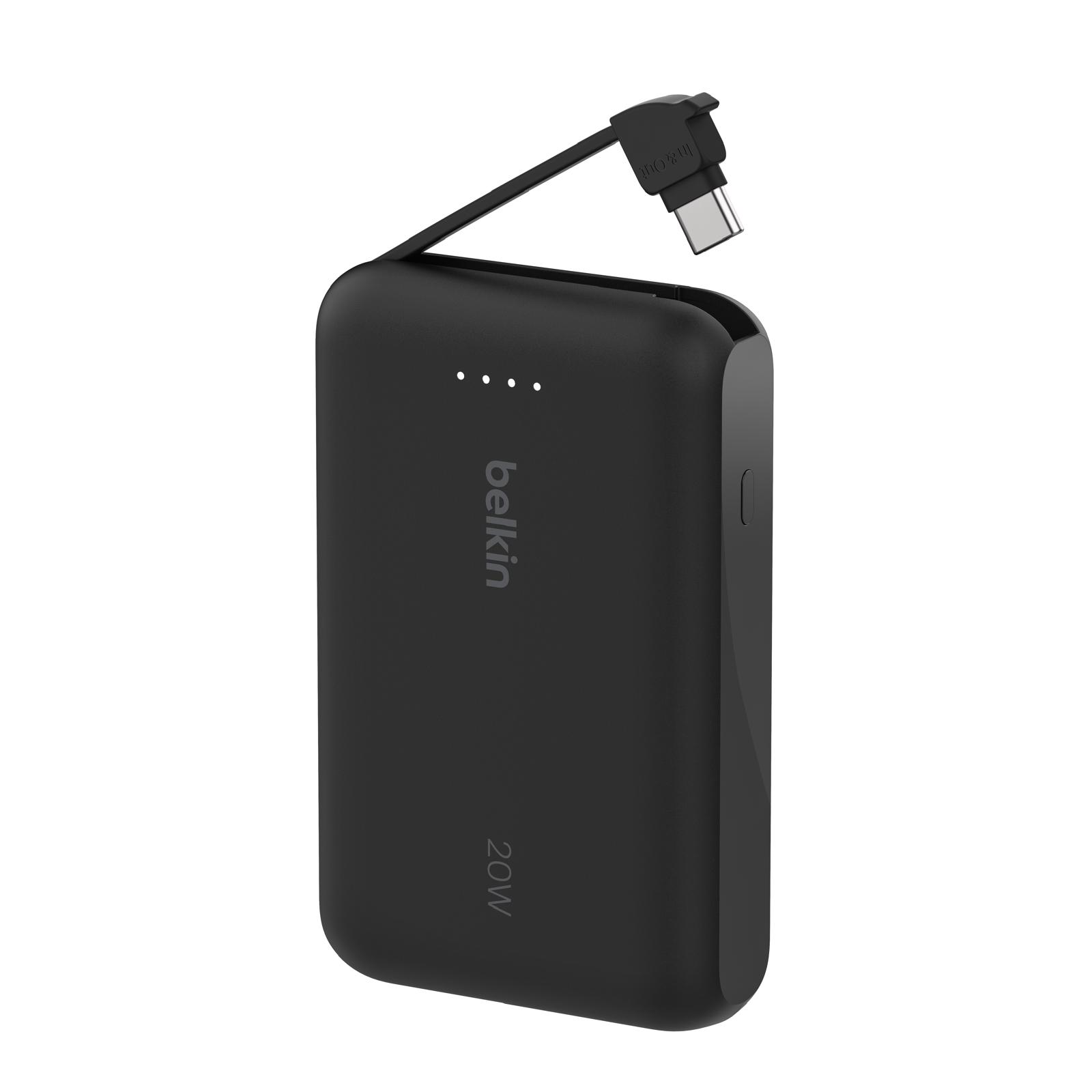 Belkin BoostCharge 便攜式行動電源 10K + 內置USB-C充電線 (黑色) (3C), 黑色, large image number 0