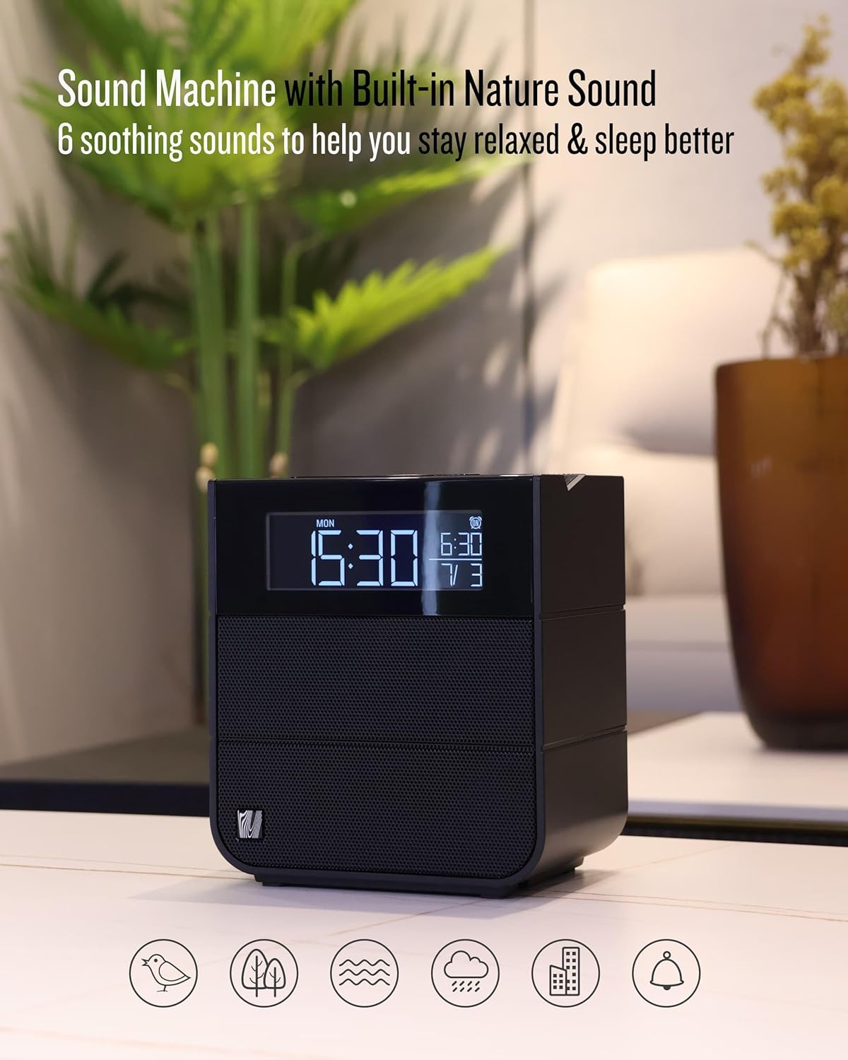 SOUNDFREAQ Sound Rise II Wireless Speaker & Alarm Clock Black, , large image number 8