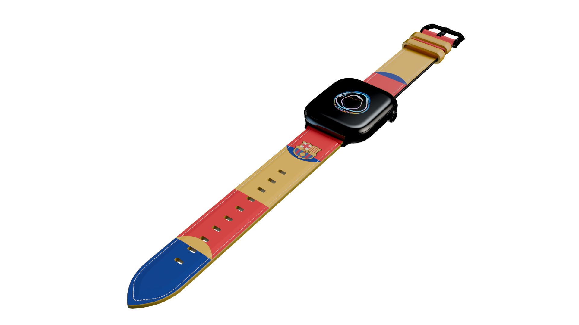 巴塞隆納足球俱樂部真皮錶帶Apple Watch 44/46mm (多色領域紋), , small image number 0