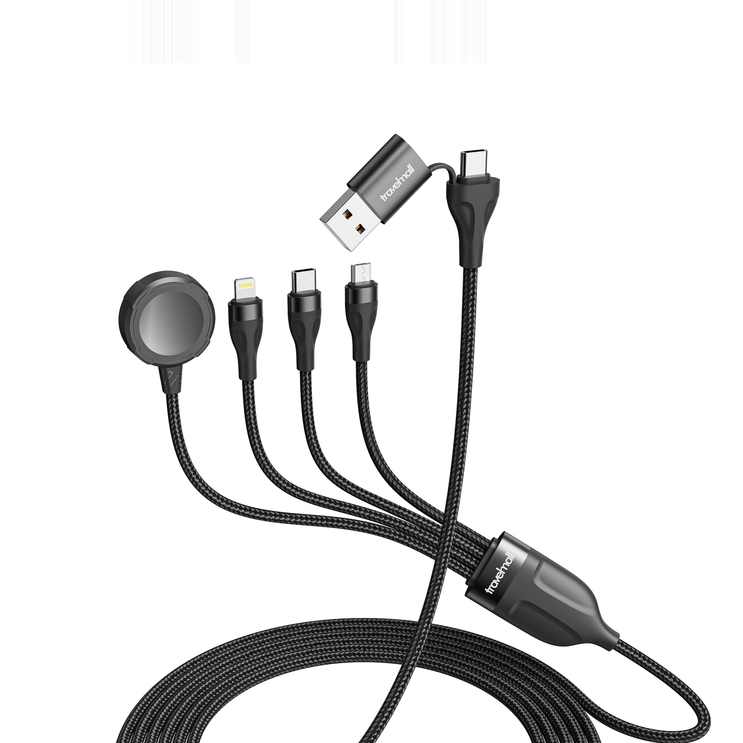 Travelmall 6-in-1 Lightning, Micro-USB and USB-C Intelligent Cable with Apple Charger, , large image number 2