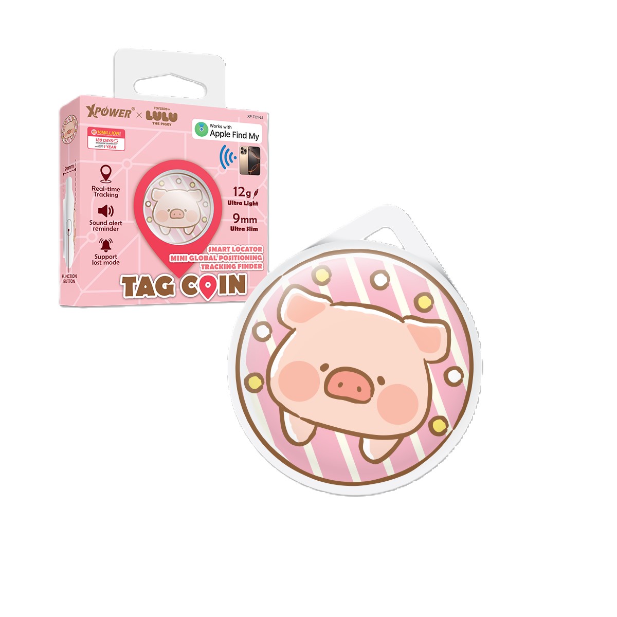 XPower x  LuLu豬智能定位器Tag Coin