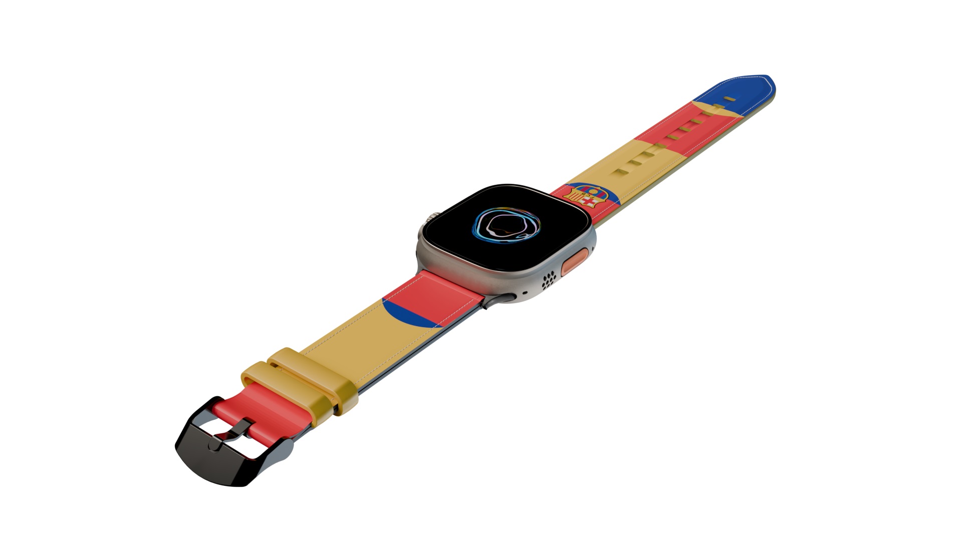 巴塞隆納足球俱樂部真皮錶帶Apple Watch  49mm (多色領域紋), , large image number 0