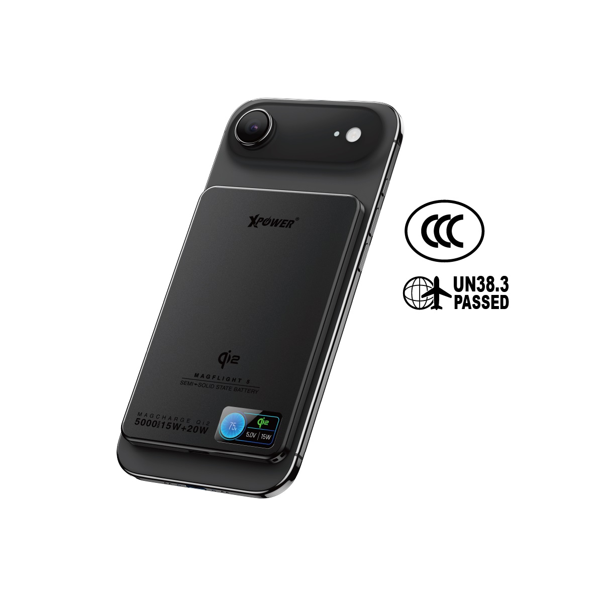 Xpower MagFlight5 M16 半固態TFT彩屏顯示 QI2 5000mAh磁吸行動電源