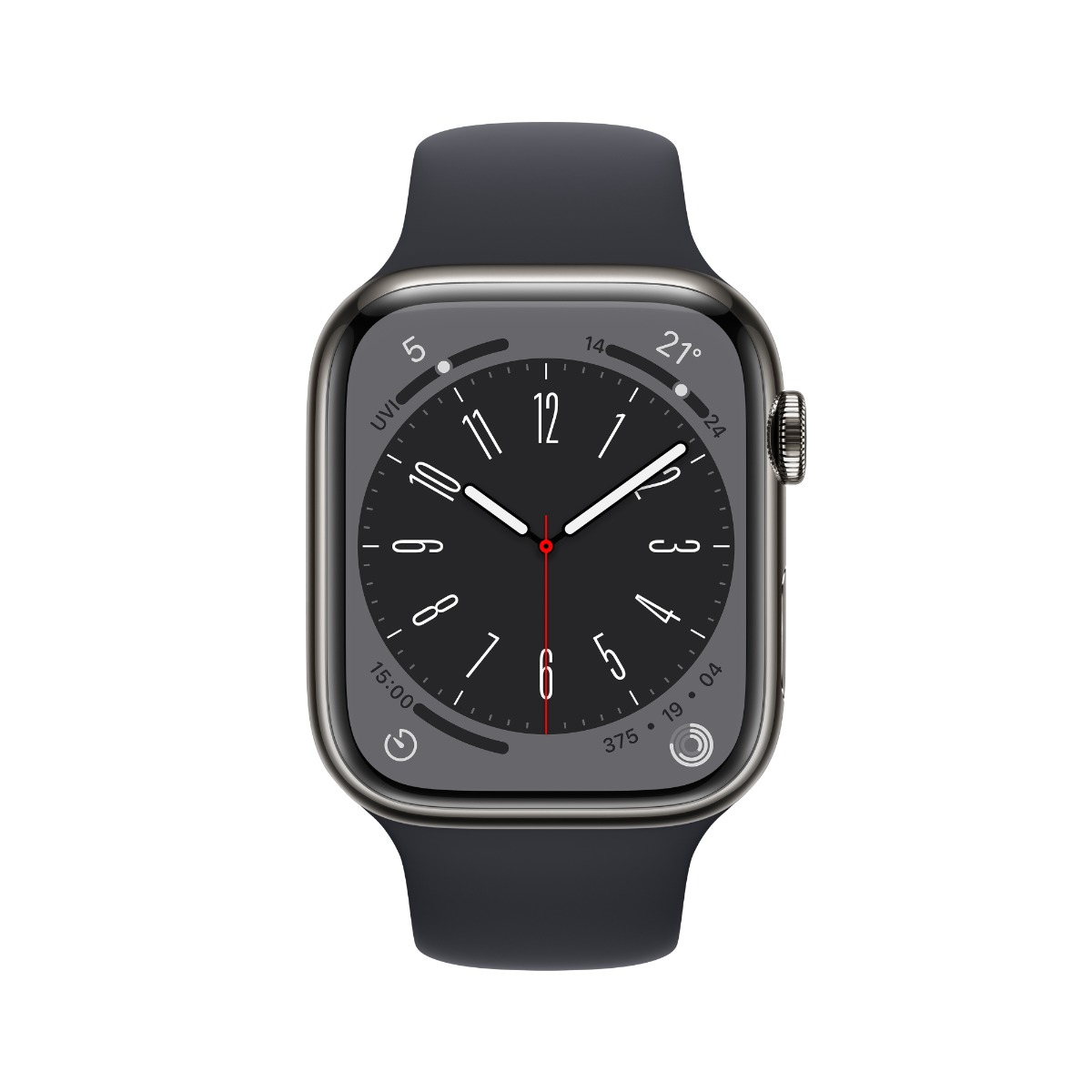 Apple Watch Series 8 GPS + 流動網絡 45mm石墨色不鏽鋼錶殼配午夜暗色運動錶帶 image number 1